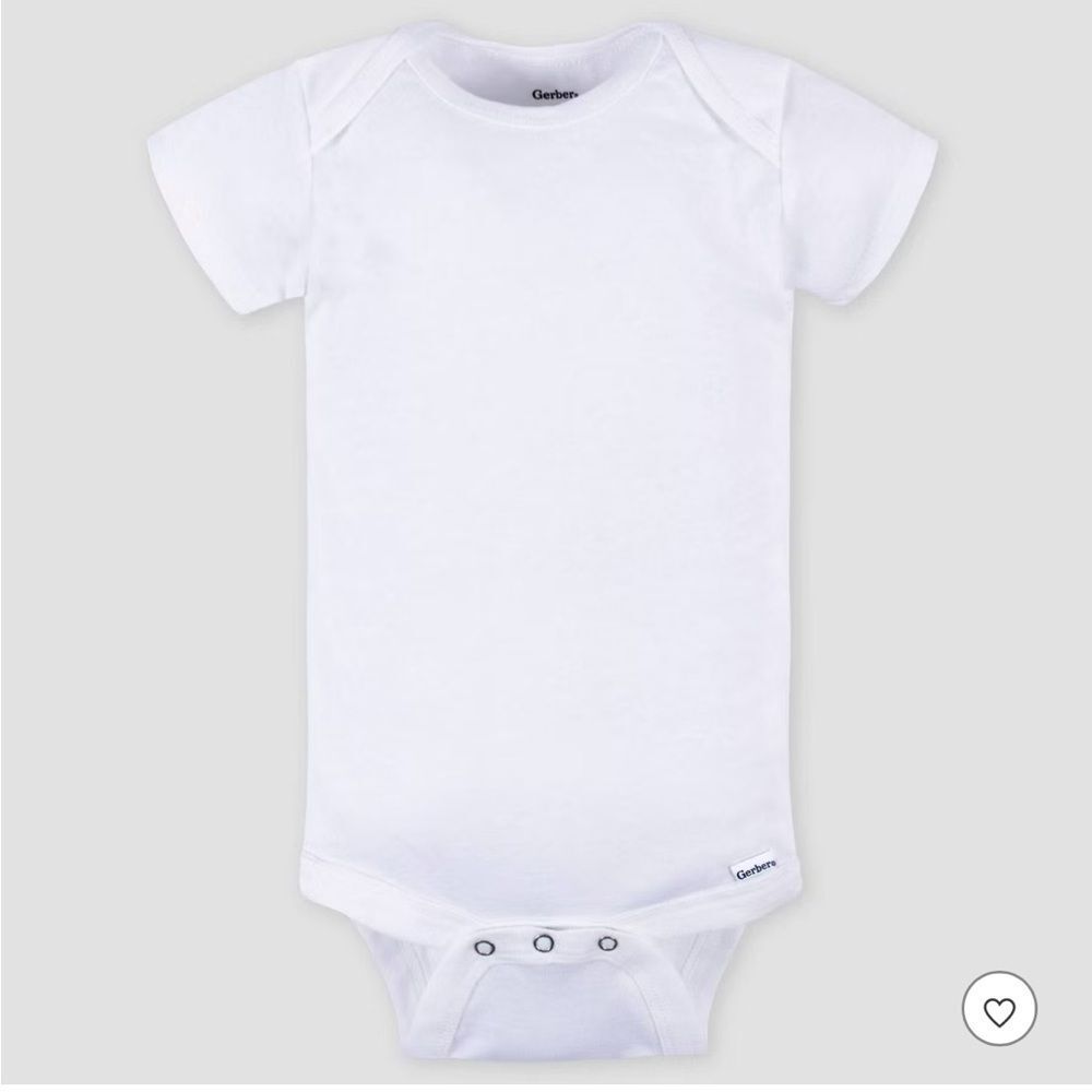 Gerber Classic White Baby Bodysuit size 0-3 months
